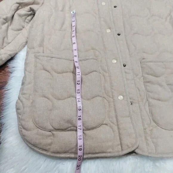 Madewell Italian Fabric Womens Large Quilted Oversized Bomber Jacket Matchstick - Picture 10 of 10